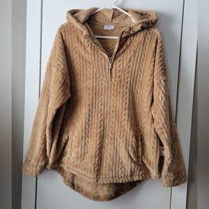Camel Tan Plush Fleece Pullover